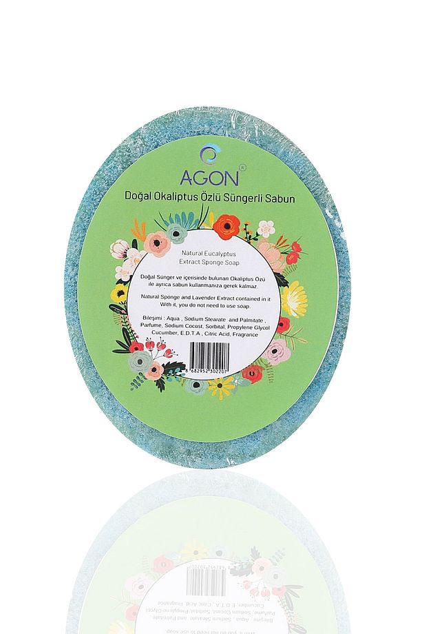 Agon Doğal El Yapımı Okaliptus Özlü Sabunlu Vücut Duş Süngeri 125 gr