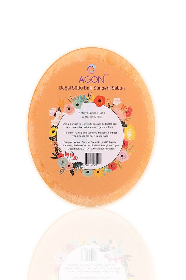Agon Doğal El Yapımı Ballı Sütlü Sabunlu Vücut Duş Süngeri 125 gr
