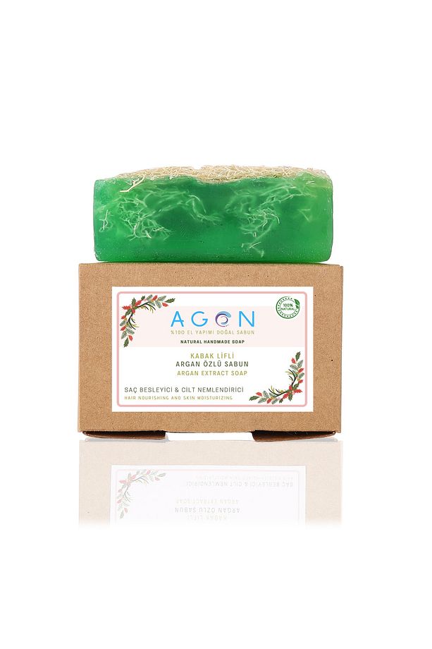 Agon %100 El Yapımı Doğal Kabak Lifli Argan Sabunu 120 Gr
